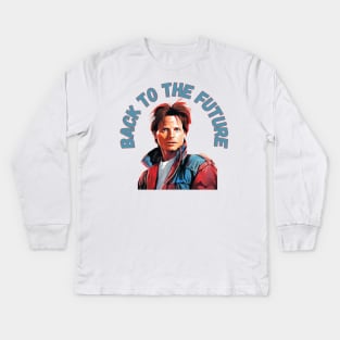 Michael J Fox - goes Back to the Future Kids Long Sleeve T-Shirt